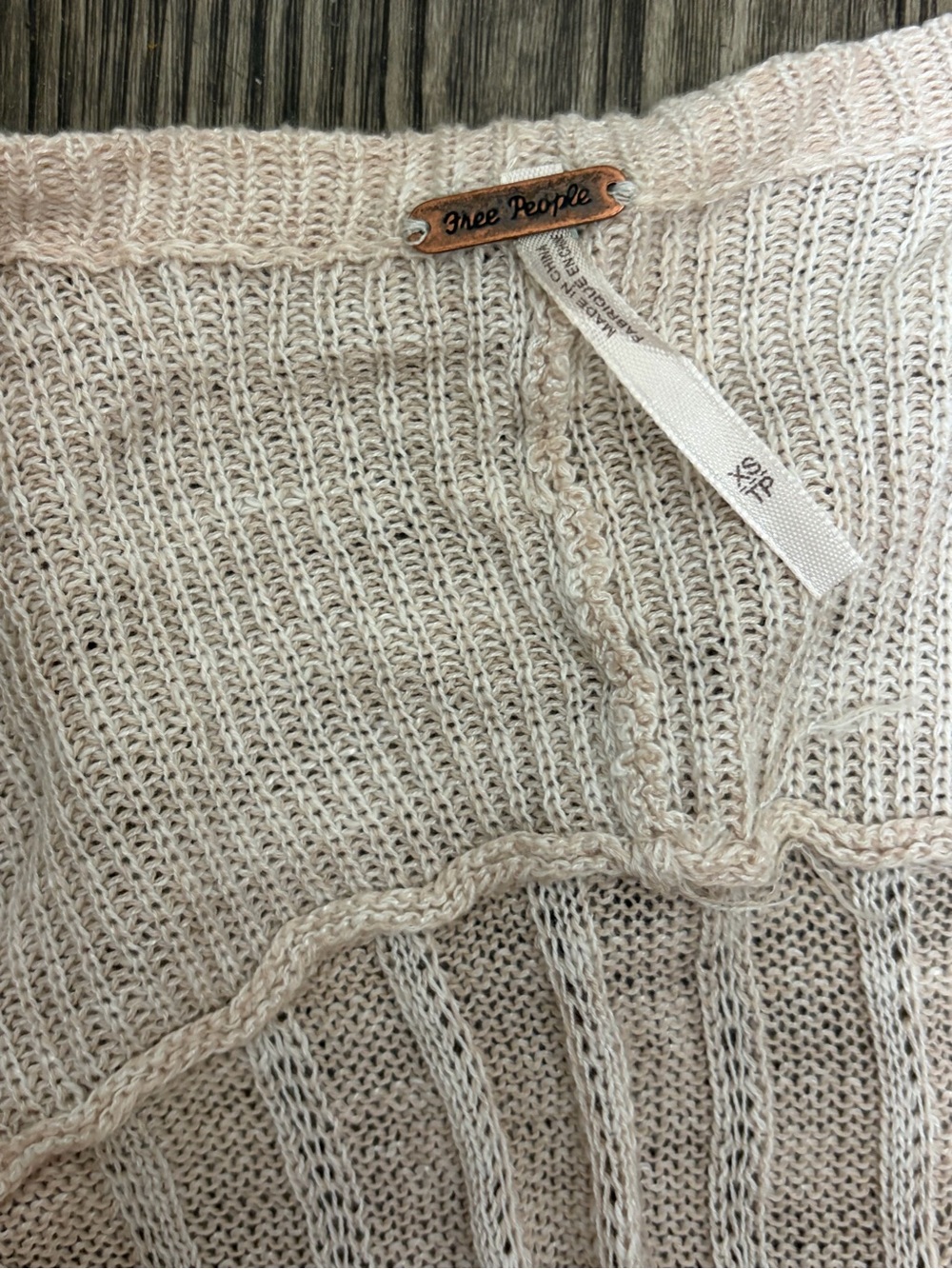 Free People Soft Cream Open Knit Scoop Neck Sweater